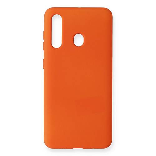 Galaxy M40 K�l�f Nano i�i Kadife Silikon - Turuncu