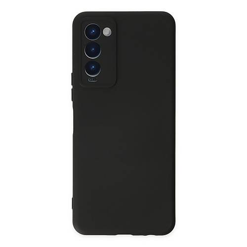 Camon 18 K�l�f Nano i�i Kadife Silikon - Siyah