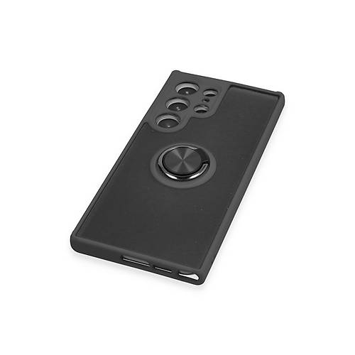 Galaxy S23 Ultra K�l�f Montreal Y�z�kl� Silikon Kapak - Siyah