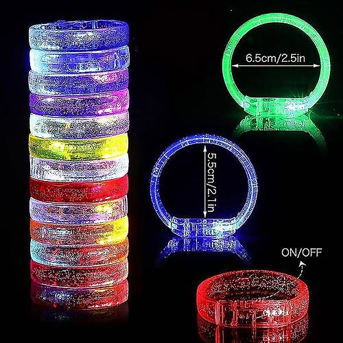 Led I��kl� Pilli I��kl� Rengarenk Kal�n Bileklik I��kl� Bilezik Kar���k Renk 1 Adet