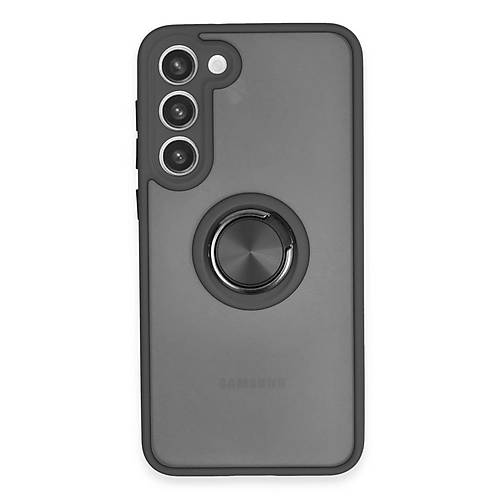 Galaxy S23 Plus K�l�f Montreal Y�z�kl� Silikon Kapak - Siyah
