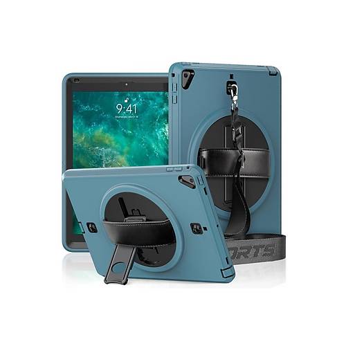 iPad 5 Air 9.7 K�l�f Strap-C Otterbox Tablet Kapak - Mavi