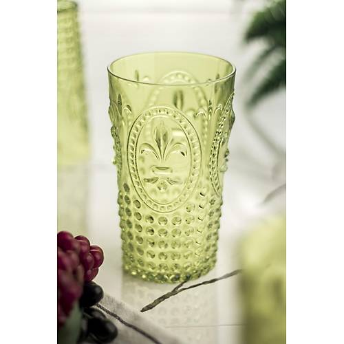 Akrilik Ye�il 6 L� Uzun Bardak & Su Me�rubat Barda�� 750 ml ( B�y�k Boy & Cam De�ildir )