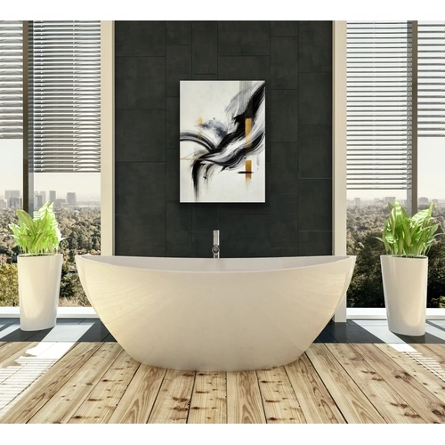 Siyah Gold Soyut Kanvas Tablo 70x100cm