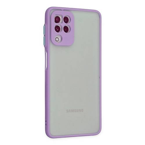 Galaxy A22 K�l�f Montreal Silikon Kapak - Mor