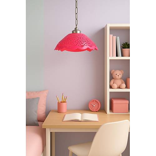 Fu�ya Akrilik Avize Soft Pembe Modern Ayd�nlatma 35x35x12 cm