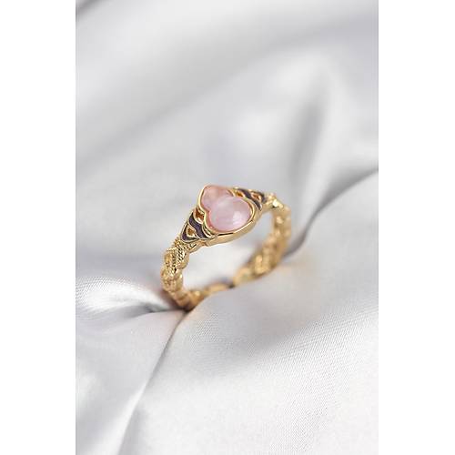 Gold Renk Pembe Damla Model Kad�n Y�z�k