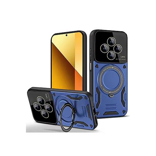 Redmi 14C K�l�f Joy Lens Standl� Kapak - Lacivert