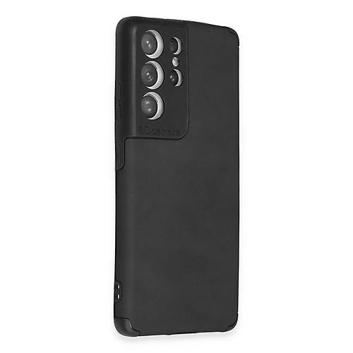 Galaxy S21 Ultra K�l�f Loop Deri Silikon - Siyah