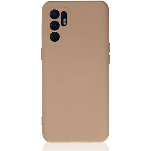 Reno 6 K�l�f Nano i�i Kadife Silikon - Pudra