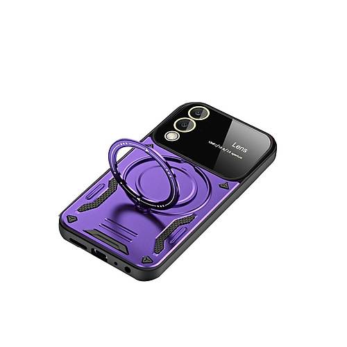 Galaxy S25 Edge K�l�f Joy Lens Standl� Kapak - Mor
