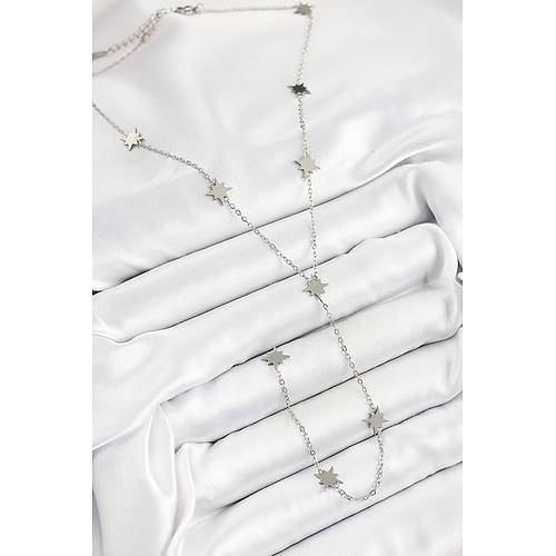 316L �elik Kutup Y�ld�z� Fig�rl� Y Model G�m�� Renk Kad�n Kolye