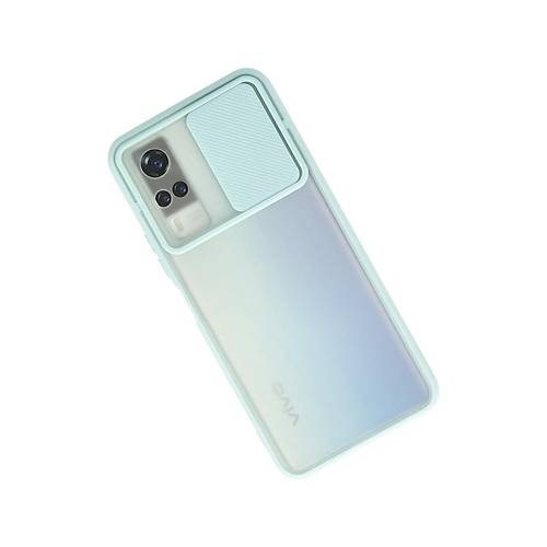Y53S K�l�f Palm Buzlu Kamera S�rg�l� Silikon - Turkuaz