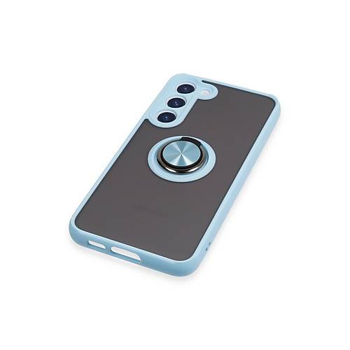 Galaxy S23 Plus K�l�f Montreal Y�z�kl� Silikon Kapak - Buz Mavi