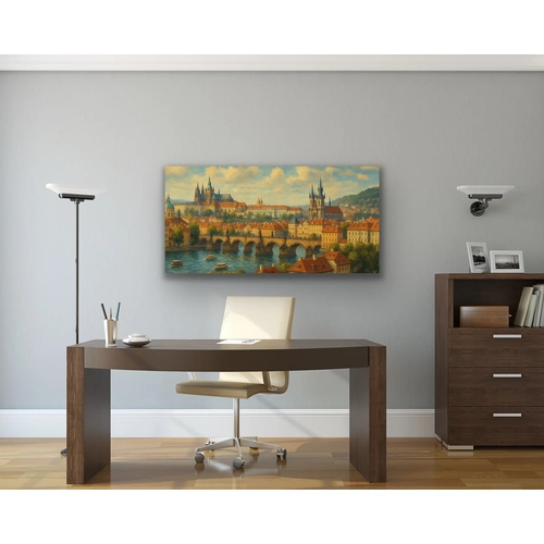 Prag �ehir Manzaras� Kanvas Tablo 60x120cm