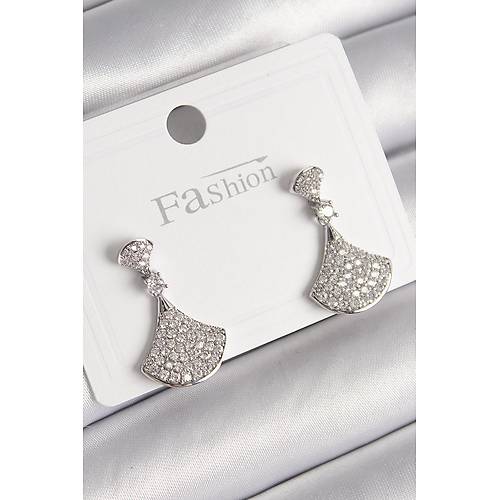 Pirin� G�m�� Renk Zirkon Ta�l� Motif Model Kad�n K�pe