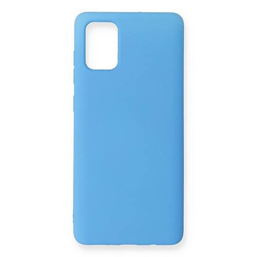 Galaxy A71 K�l�f Nano i�i Kadife Silikon - Mavi