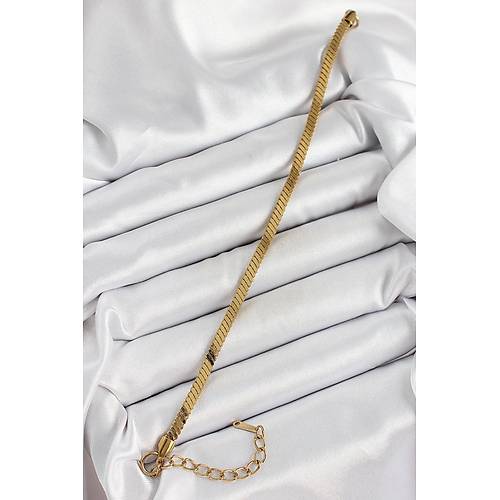 316L �elik Gold Renk Yass� Zincir Model Kad�n Bileklik