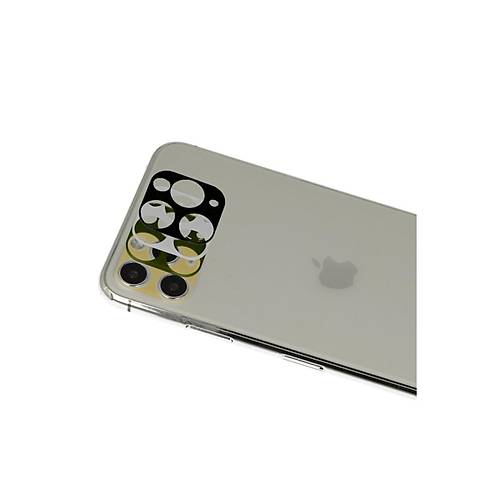 iPhone 11 Pro Max Rainbow Kamera Lens Koruma Cam - Ye�il