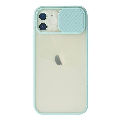 iPhone 12 K�l�f Palm Buzlu Kamera S�rg�l� Silikon - Turkuaz