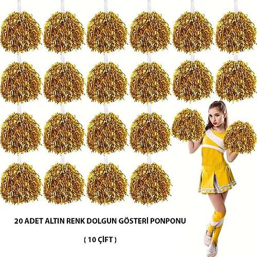 10 �ift ( 20 Adet ) Alt�n Renk 23 Nisan 19 May�s 29 Ekim Okul G�steri Ponponlar�