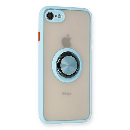iPhone 7 K�l�f Montreal Y�z�kl� Silikon Kapak - Buz Mavi