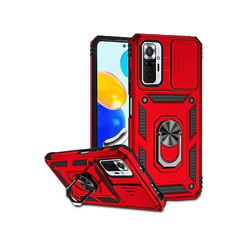 Redmi Note 10 Pro K�l�f Pars Lens Y�z�kl� Silikon - K�rm�z�