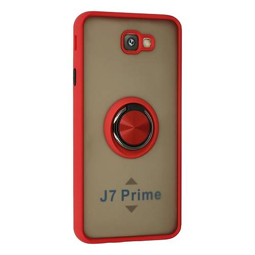 Galaxy J7 Prime K�l�f Montreal Y�z�kl� Silikon Kapak - K�rm�z�