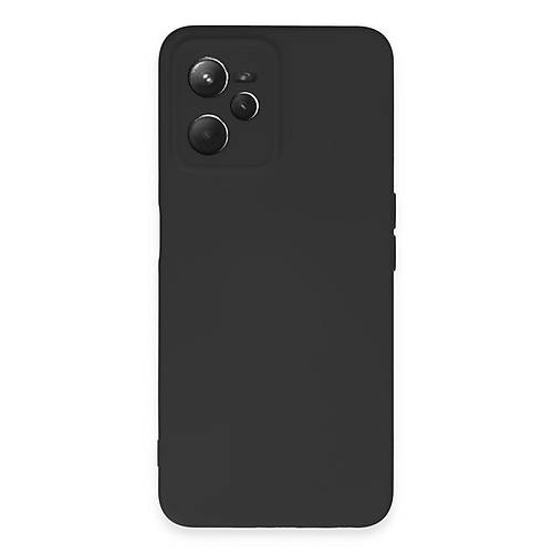 Realme C35 K�l�f Nano i�i Kadife Silikon - Siyah
