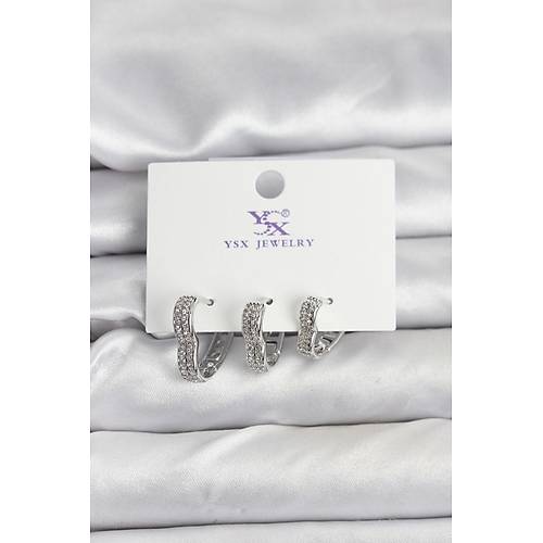 G�m�� Renk Pirin� Zirkon Ta�l� Kalpli Kad�n K�pe