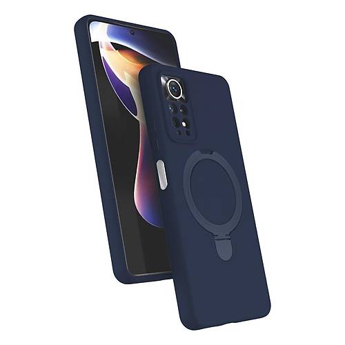 Redmi Note 12 Pro 4G Regal Magsafe Standl� Kapak - Lacivert