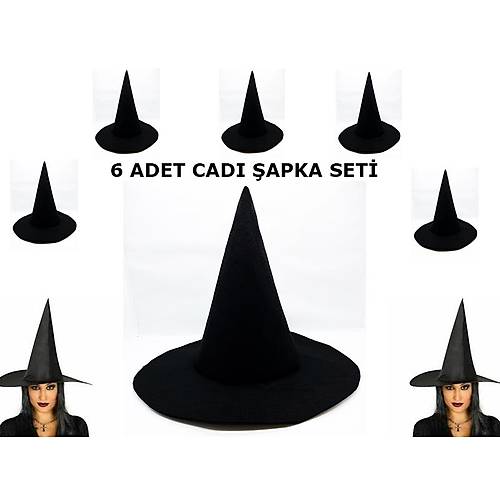Siyah Cad� �apkas� Ke�e Yeti�kin Boy 6 Adet