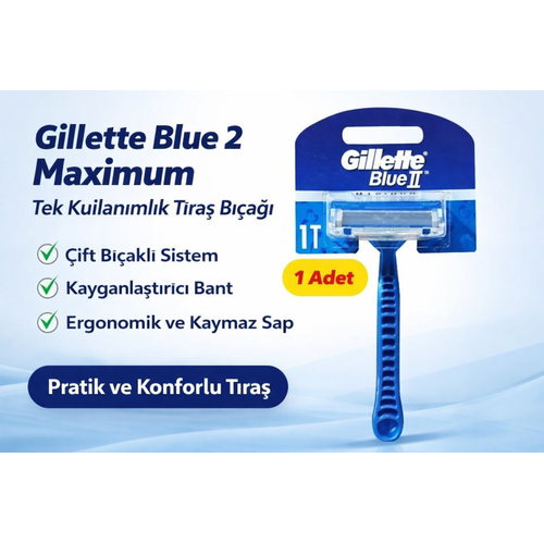 Jilet Blue 2 Maximum Tek Kullan�ml�k T�ra� B��a�� 1 Adet