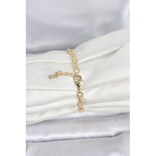 CM 14K Gold Renk Lazerli Halka Model Kad�n Bileklik