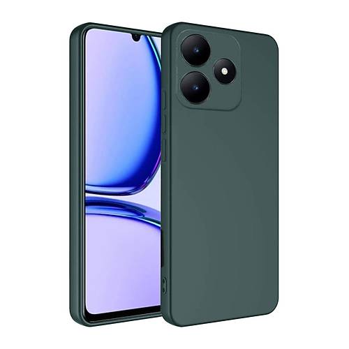 Realme C61 K�l�f First Silikon - Koyu Ye�il