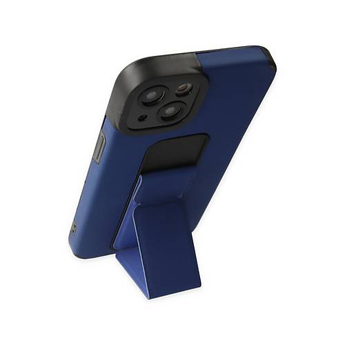 iPhone 14 Plus K�l�f Mega Standl� Silikon - Mavi