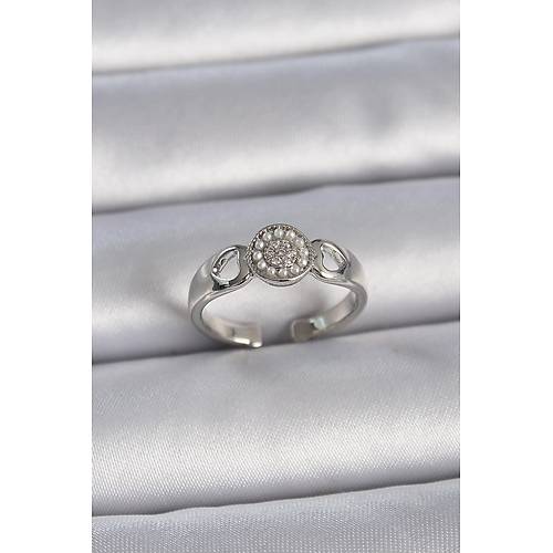 Pirin� G�m�� Renk Zirkon Ta�l� �ncili Kalp ��leme Detay Ayarlanabilir Model Kad�n Y�z�k