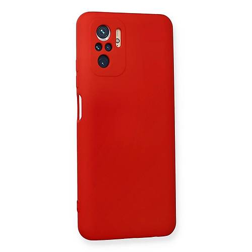 Redmi Note 10 K�l�f Nano i�i Kadife Silikon - K�rm�z�