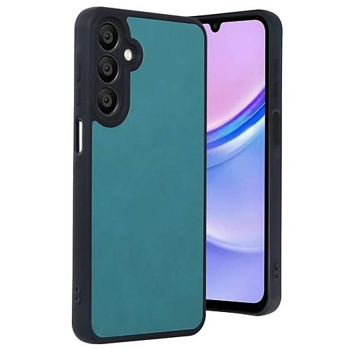 Galaxy A15 4G K�l�f Aras Deri Kapak - A��k Ye�il