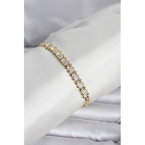 Xuping Model Zirkon Ta�l� Gold Renk Kad�n Bileklik