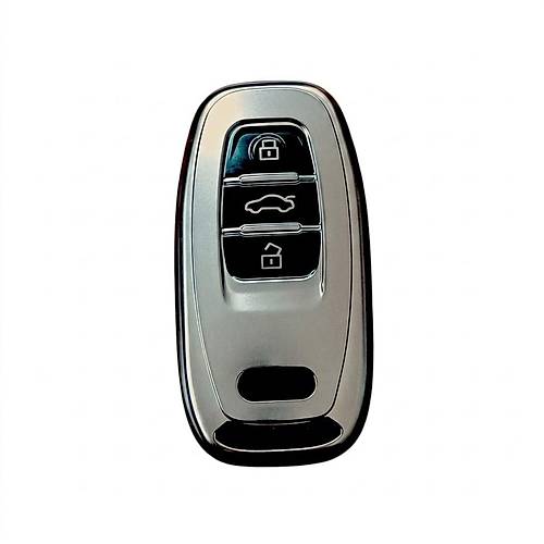 Audi A4-A5-A6-A7-Q5-Q7 Sustas�z Uyumlu Silikon Oto Anahtar Kumanda Kab� K�l�f Gri