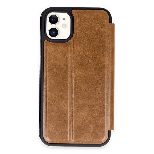iPhone 11 K�l�f Flip Cover - Taba