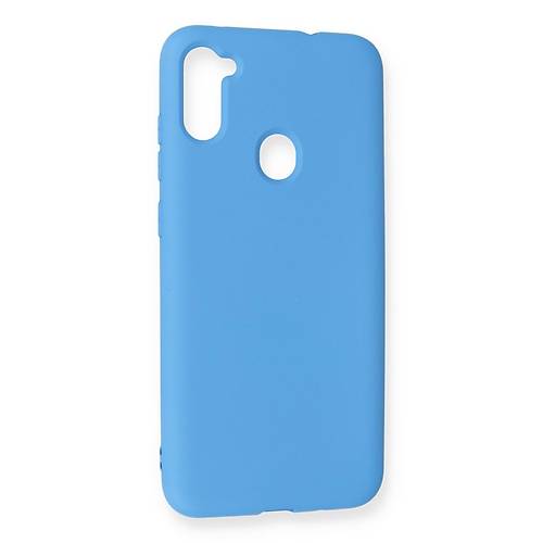 Galaxy A11 K�l�f Nano i�i Kadife Silikon - Mavi