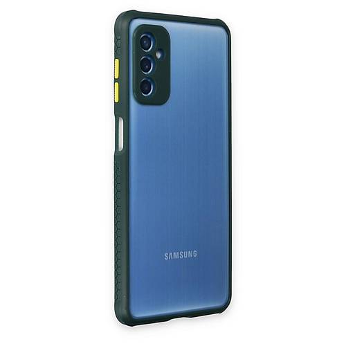 Galaxy M52 5G K�l�f Miami �effaf Silikon - Koyu Ye�il