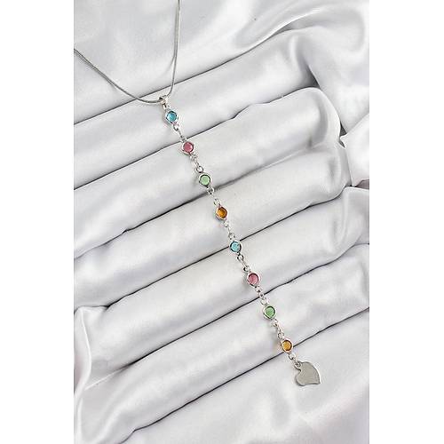 Pirin� G�m�� Renk Kar���k Renk Zirkon Ta�l� Y Kad�n Kolye