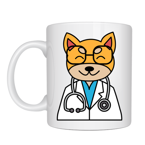 Doktor Kedi Tasar�ml� Porselen Kupa MODEL 174 � Sevimli Veteriner / Doktor Kedi Kahve Kupas� � Kedi Severlere ve Sa�l�k �al��anlar�na Hediye