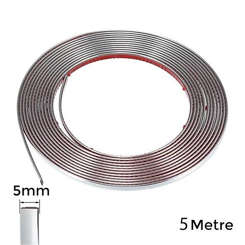 Yap��kanl� Nikelaj �erit Bant ��ta 5mm 5 Metre Krom