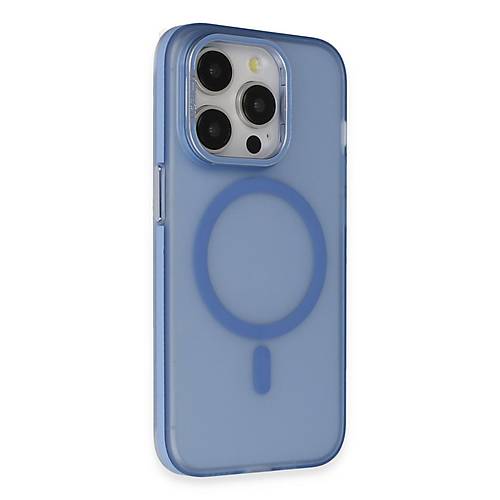 iPhone 14 Pro Max Frost Standl� Magsafe Kapak - Sierra Blue