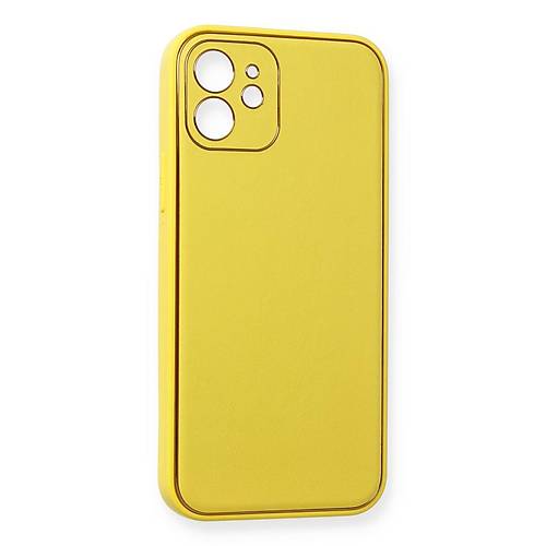 iPhone 12 K�l�f Coco Deri Silikon Kapak - Sar�