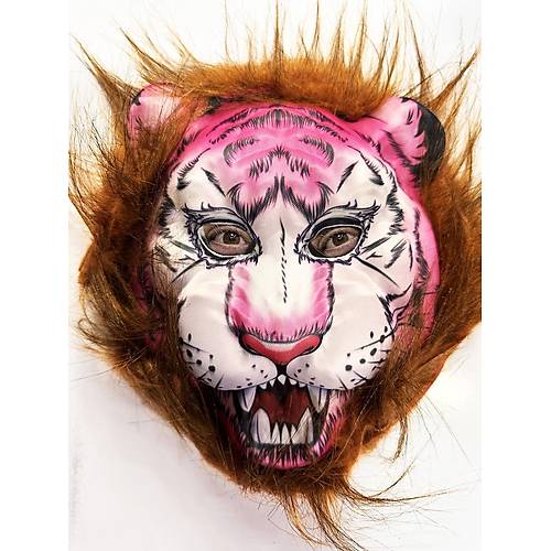 Kahverengi Sa�l� Pembe Y�z Kurt Maske Kaplan Maske Mega Pelu� 26 No